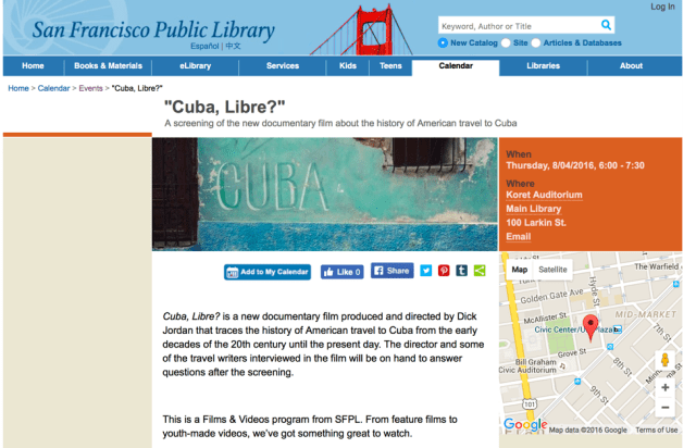 Cuba Libre at SFPL